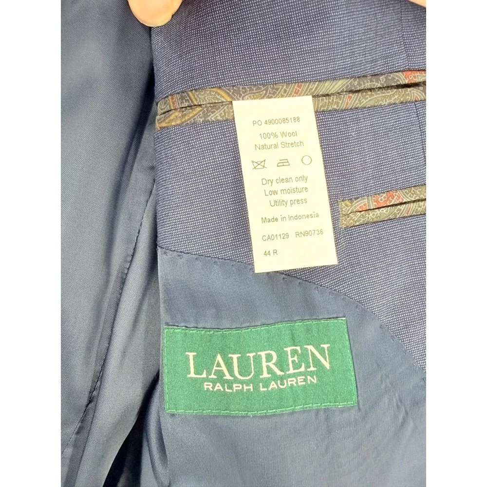 LRL Ralph Lauren Wool Blazer Mens sz 44R Sport Coat Navy professional office
